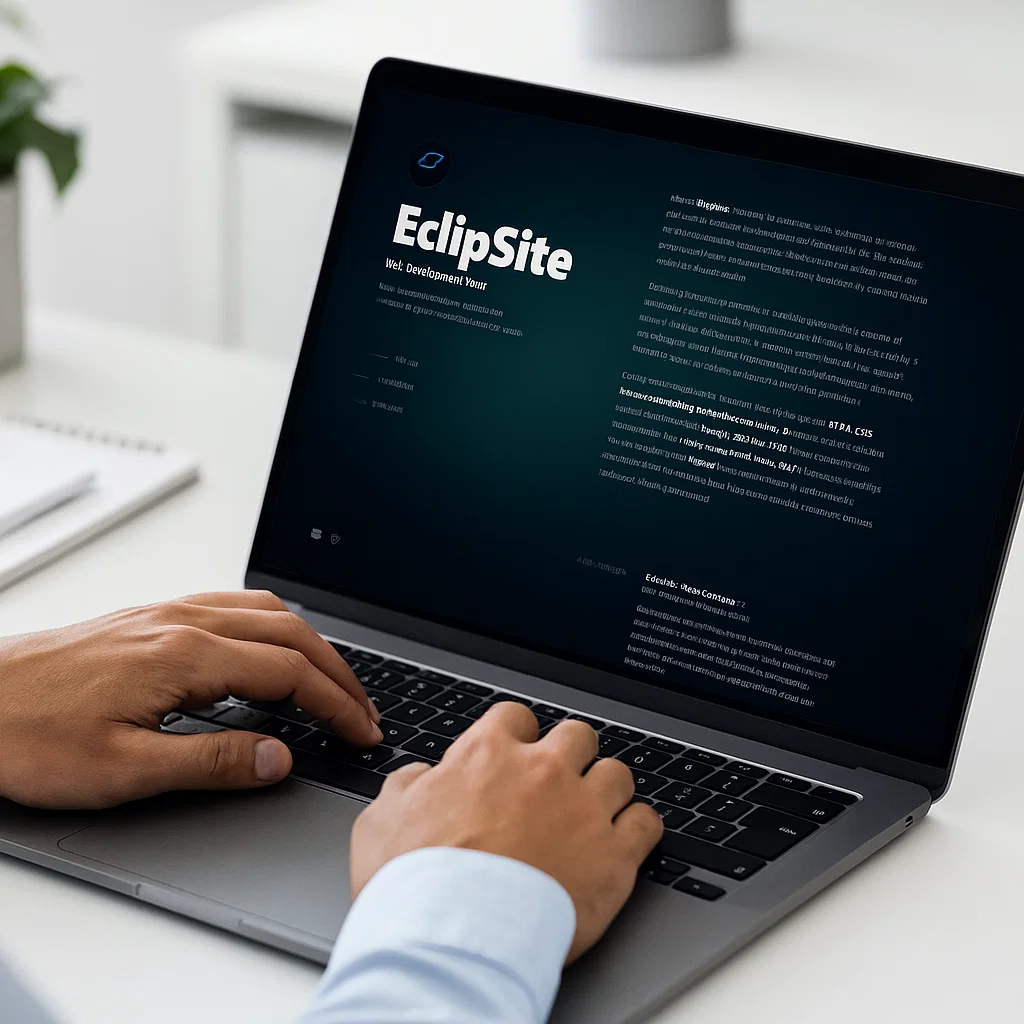 Hero image showing a person using a laptop