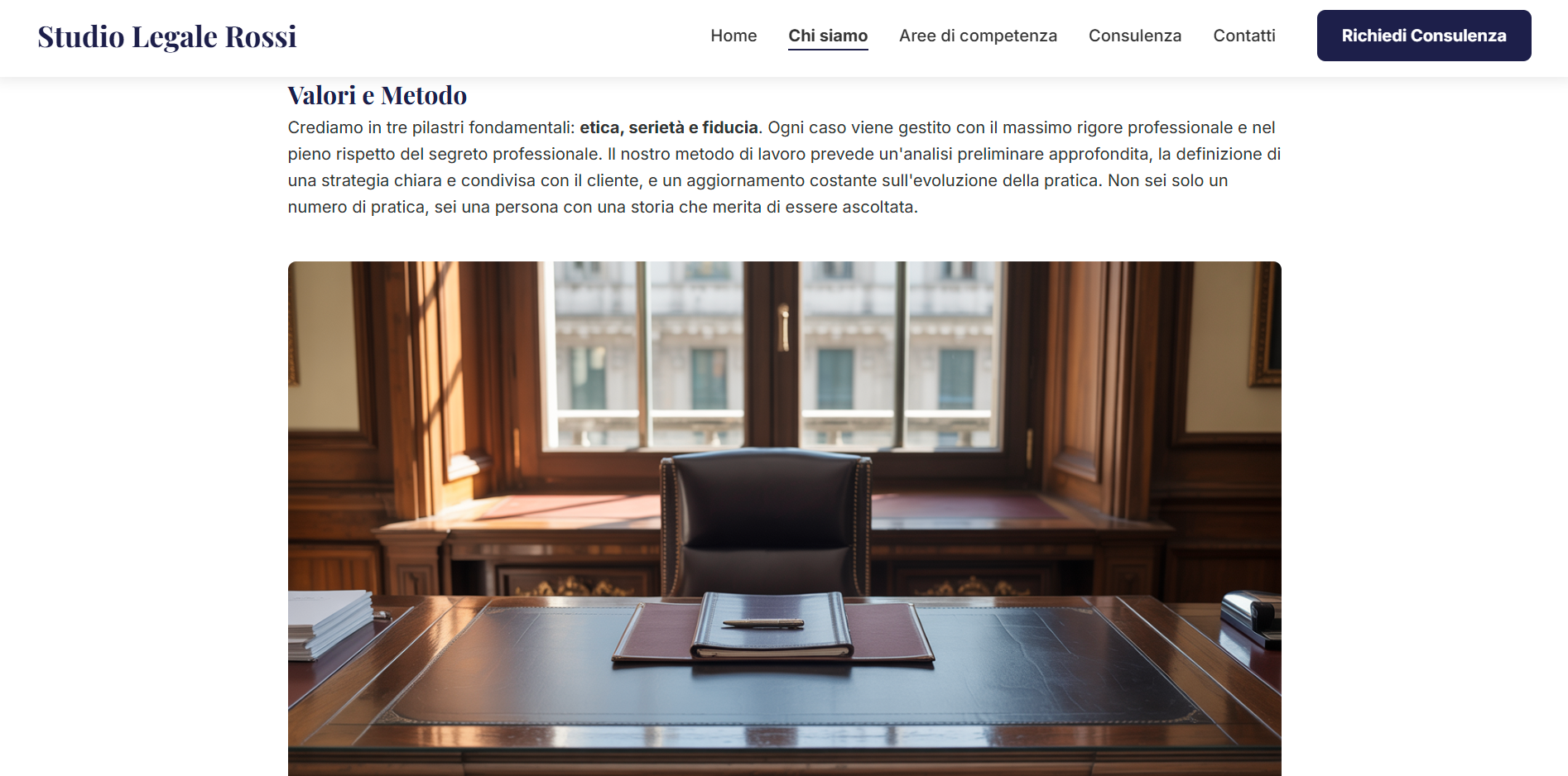 Preview of the Studio Legale Rossi website